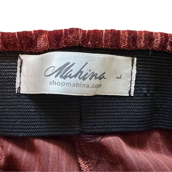 Velvet Flare Pants Mahina L Large Fall Brown Spice - Picture 3 of 4